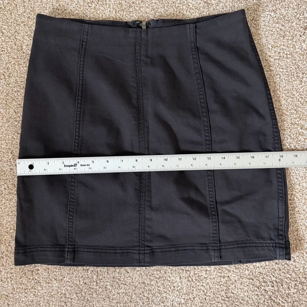 Free People Modern Femme Denim Black Mini Skirt Size 10 Grunge - Picture 9 of 10